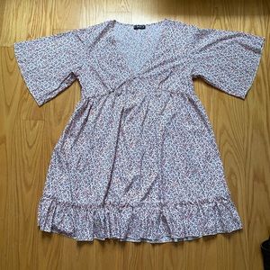 Floral Ruffle Hem Smock Dress